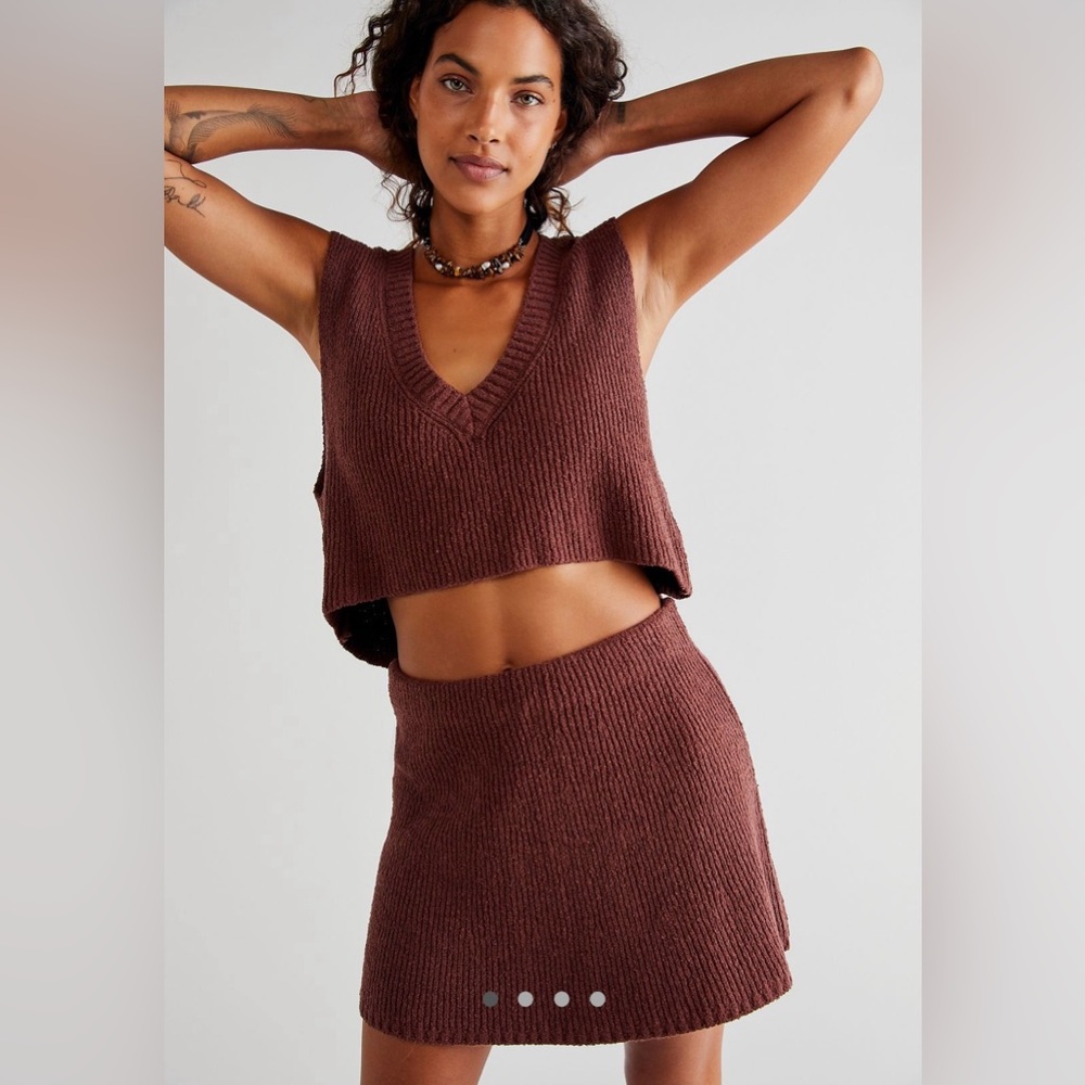Free People Beach Marsha Sweater Set in chocolate